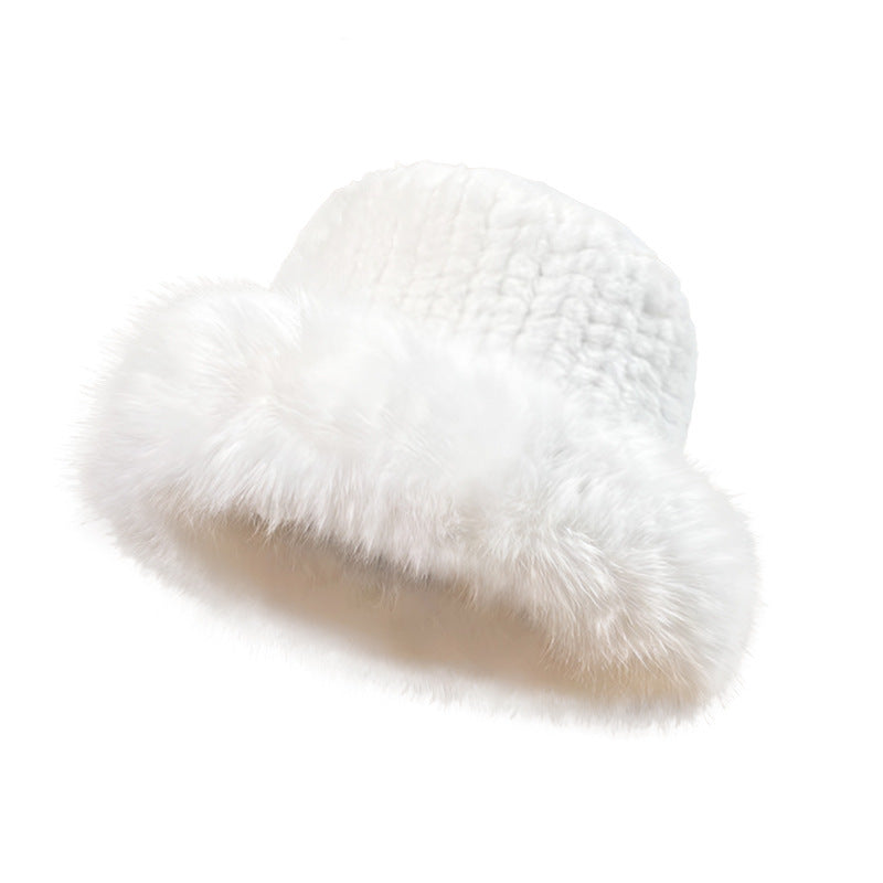 Mongolian style knitted fisherman's hat in coffee