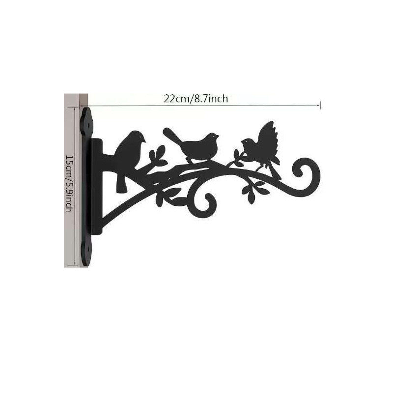 Elegant wall-mounted flower basket in black