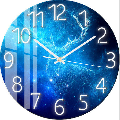 Blue starry sky wall clock image 1