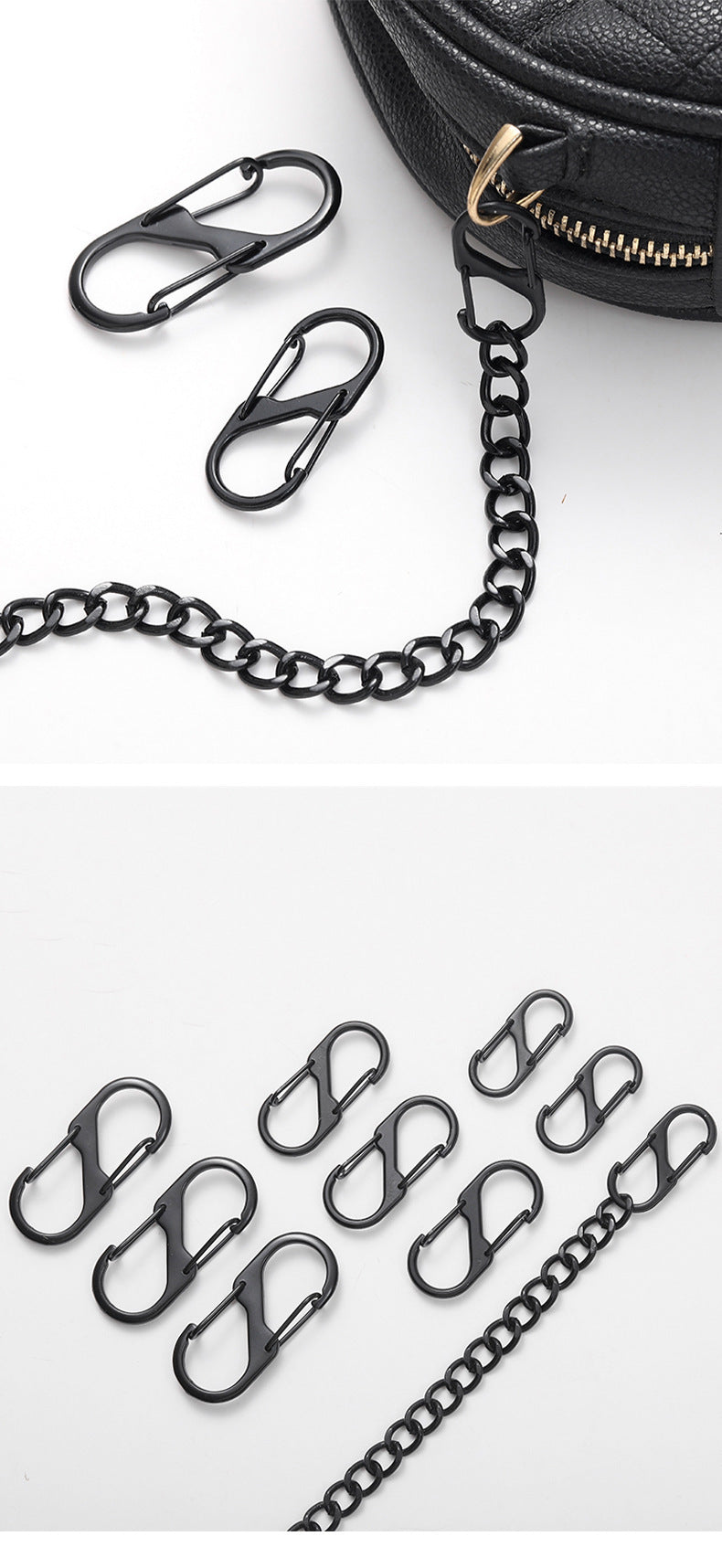 S-Shaped Metal Spring Buckle on a keychain