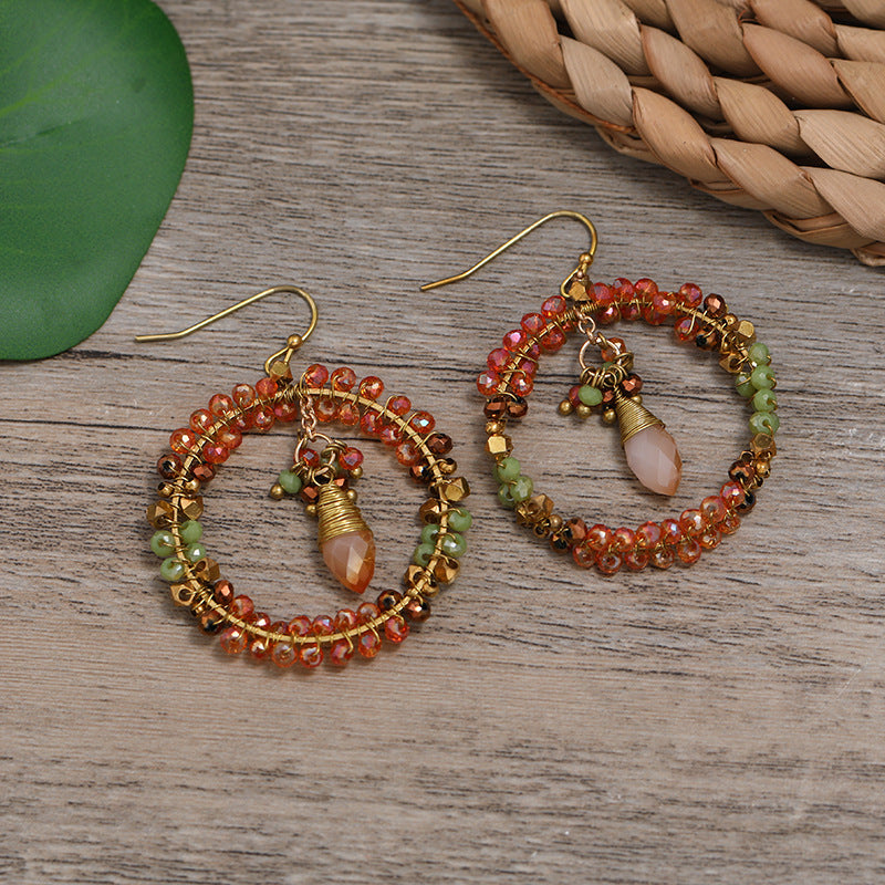 Handmade bohemian earrings with tassels image 1