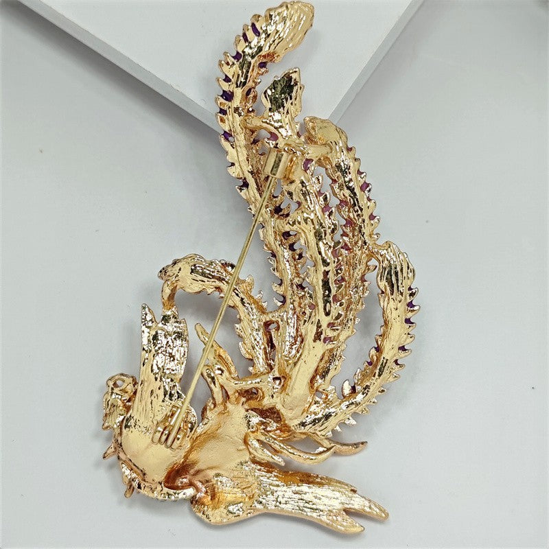 Elegant phoenix brooch with rhinestones image 1