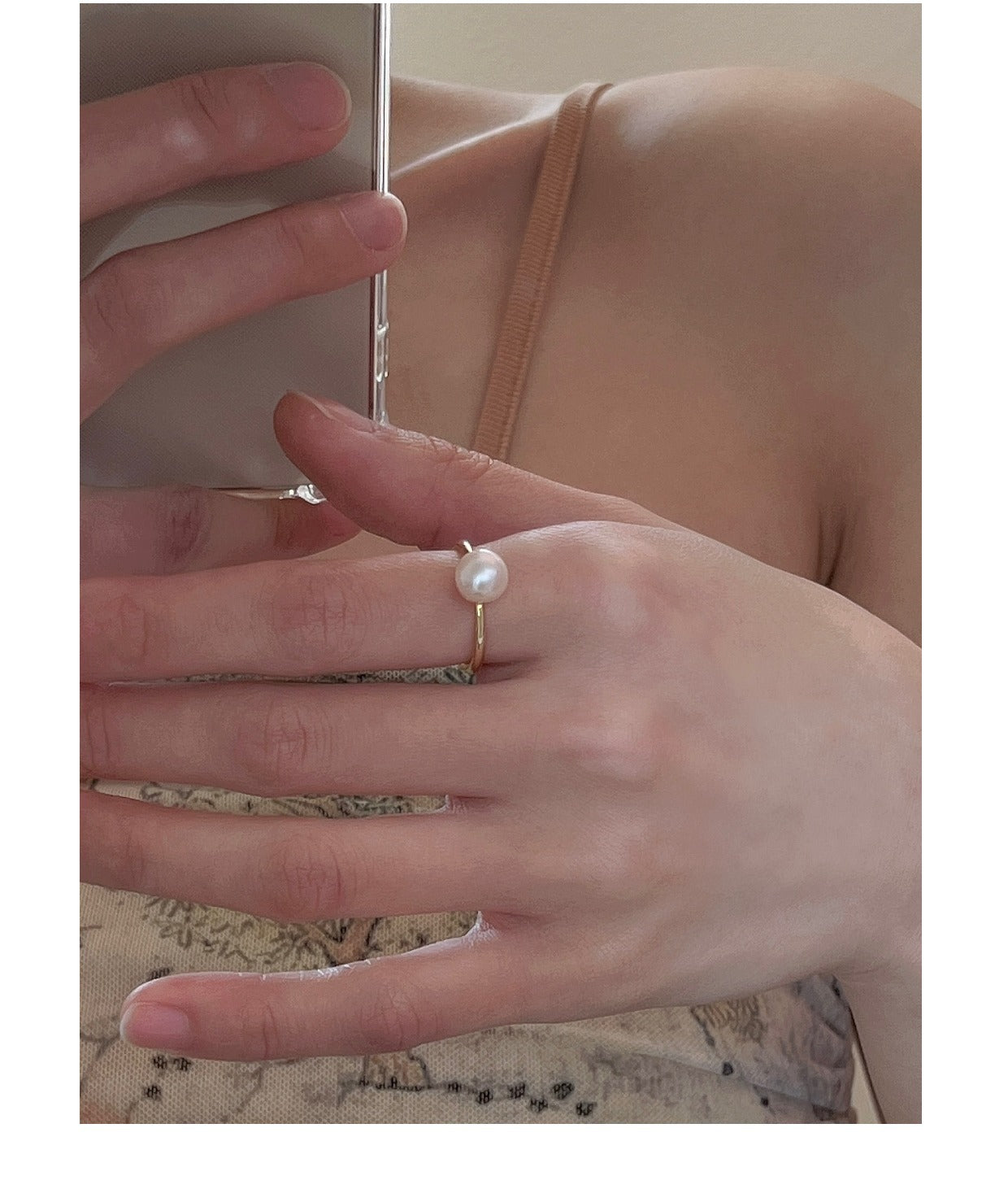 Elegant pearl butterfly ring for women - image 8