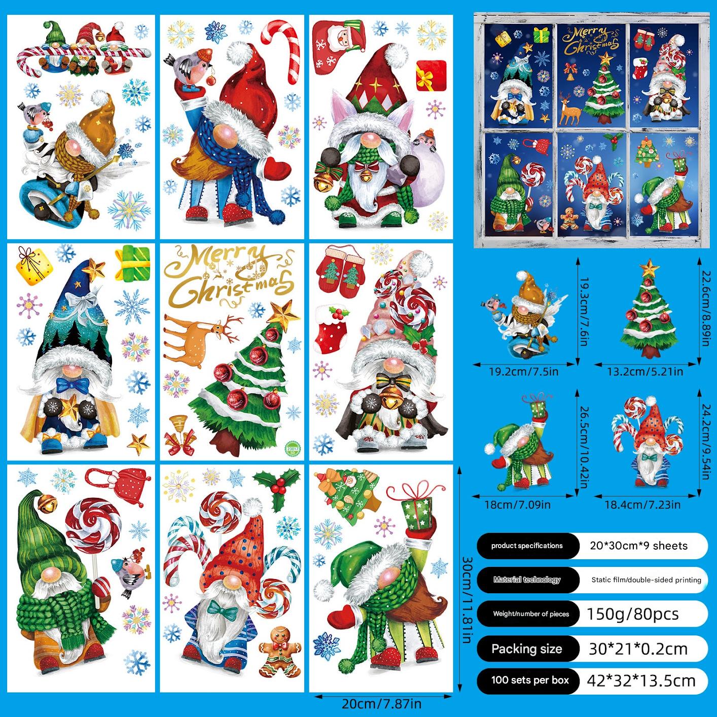 Static cling stickers enhancing festive ambiance