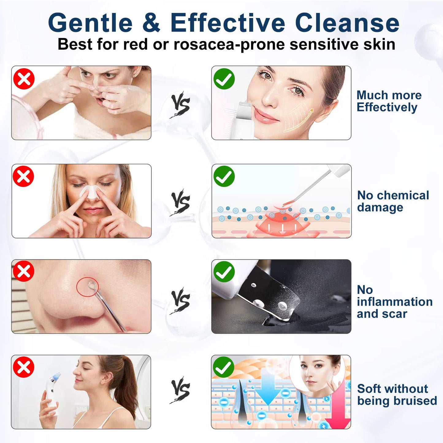 Portable skin scrubber with warranty