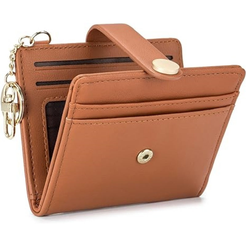 women's short wallet green color