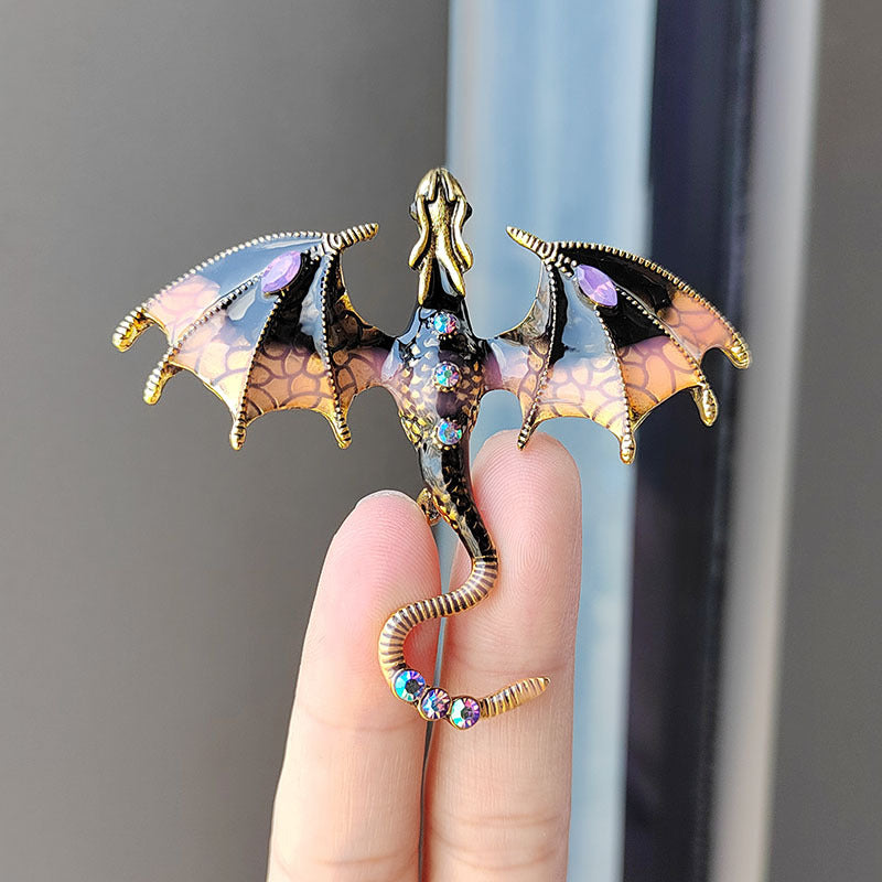colorful animal enamel brooch with rhinestones