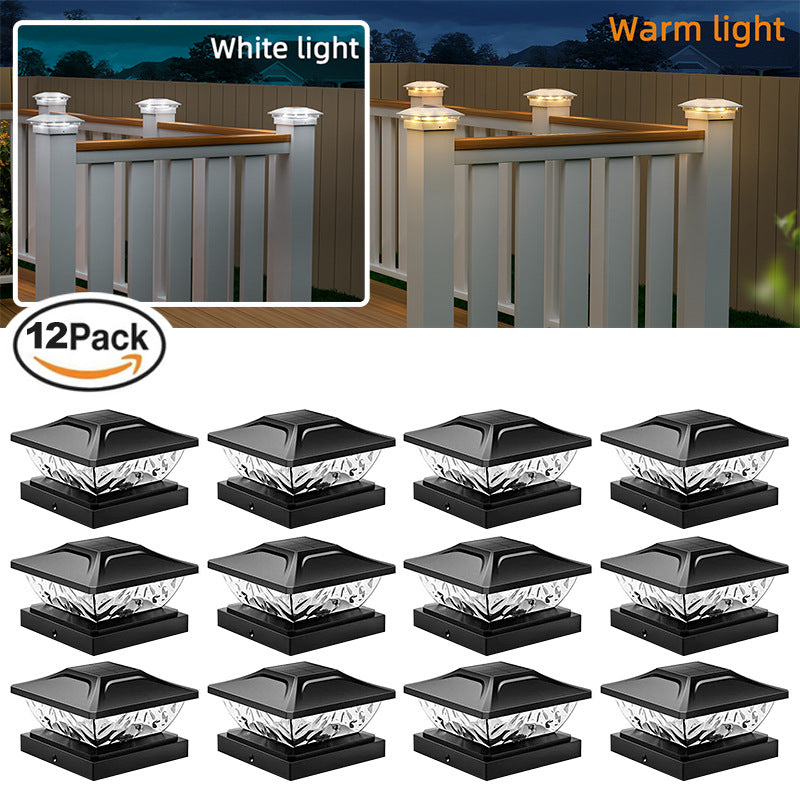 Outdoor solar garden pillar light with LED