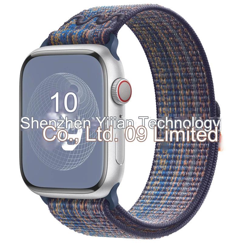 Stylish Nylon Braided Sports Band for Apple Watch - Compatible with Series 9/8/7/6/5/4/3/2/SE, Various Colors