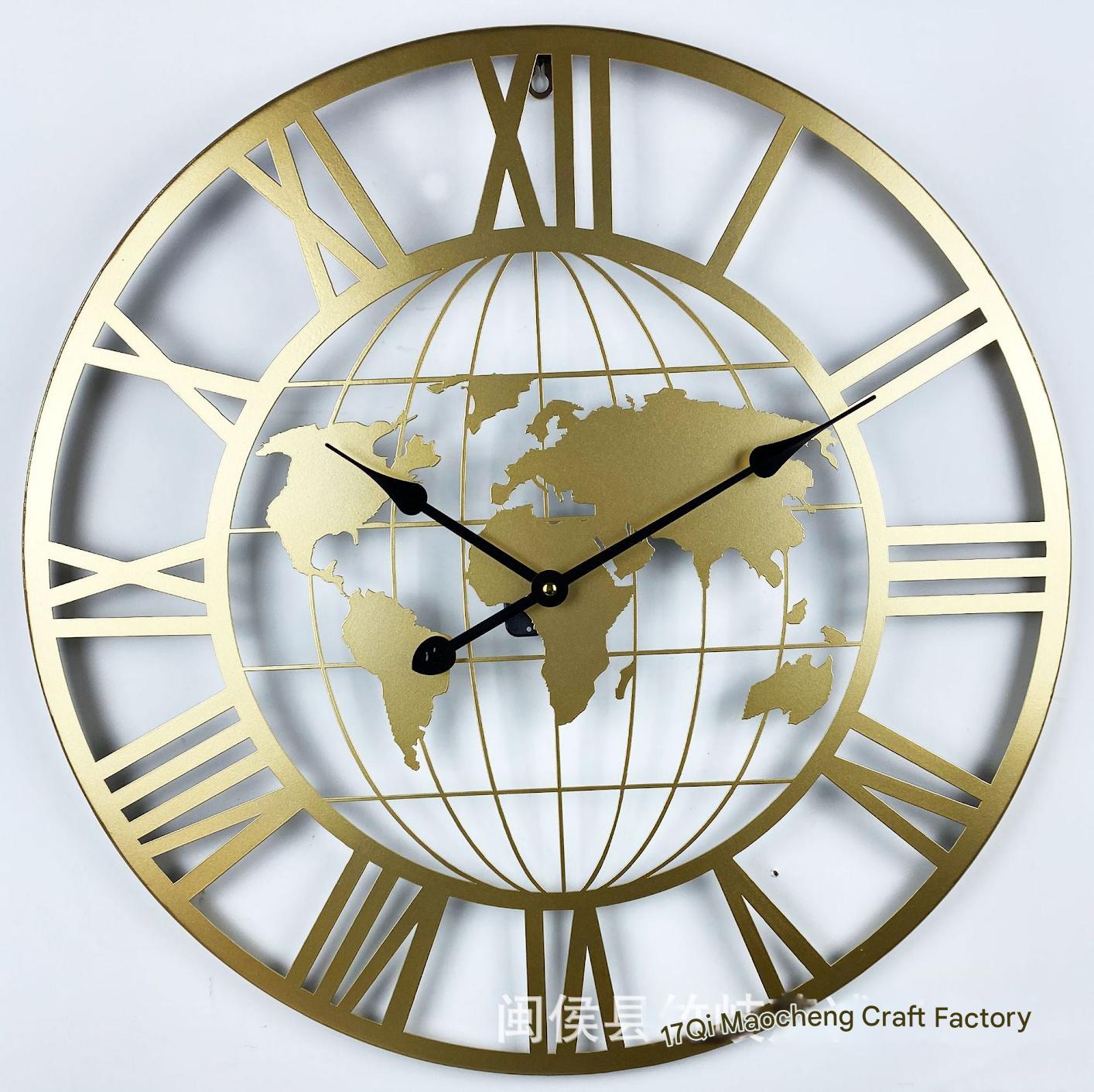 Creative Silent World Map Wall Clock Image 1