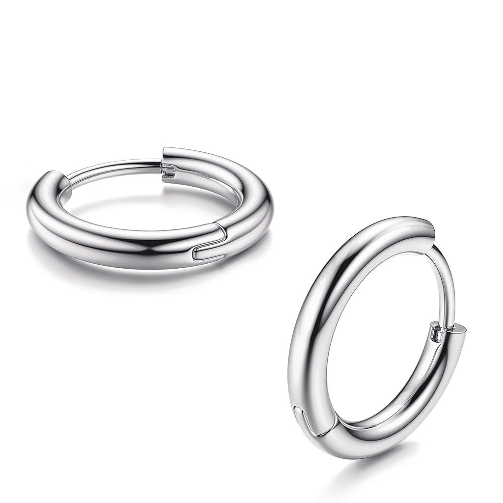 Elegant geometric titanium earrings image 2