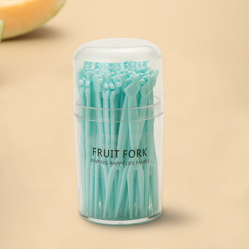 close up image of colorful disposable forks