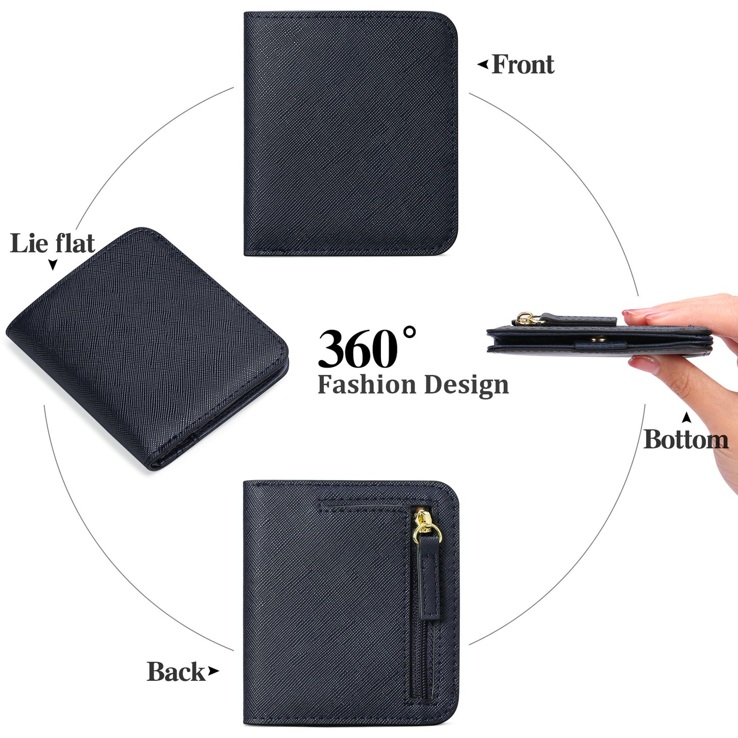 Stylish PU leather wallet in haze blue