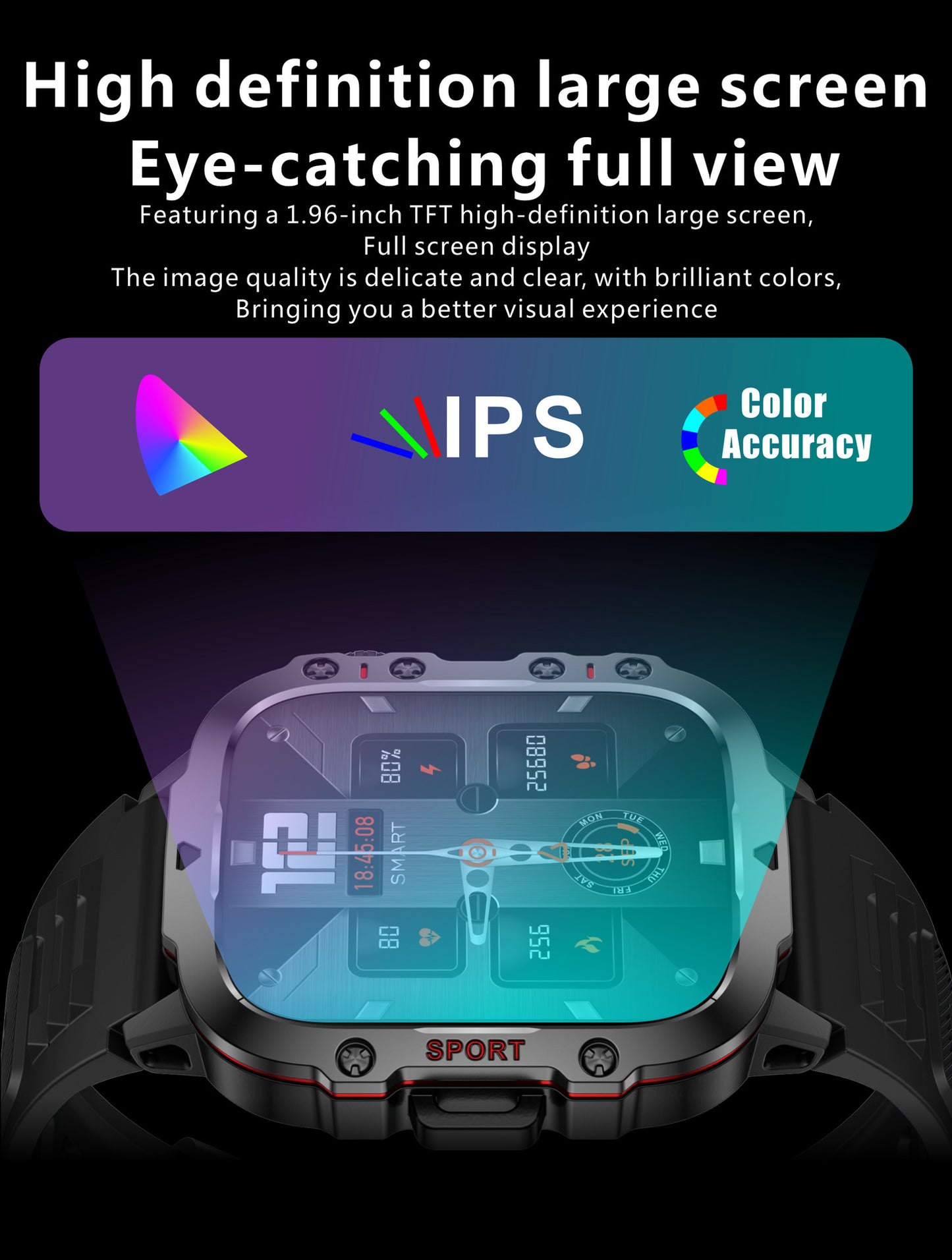 Stylish waterproof smartwatch