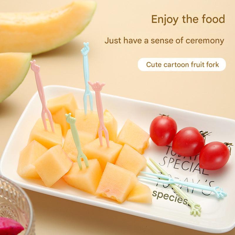 image showing the usage of disposable fruit forks