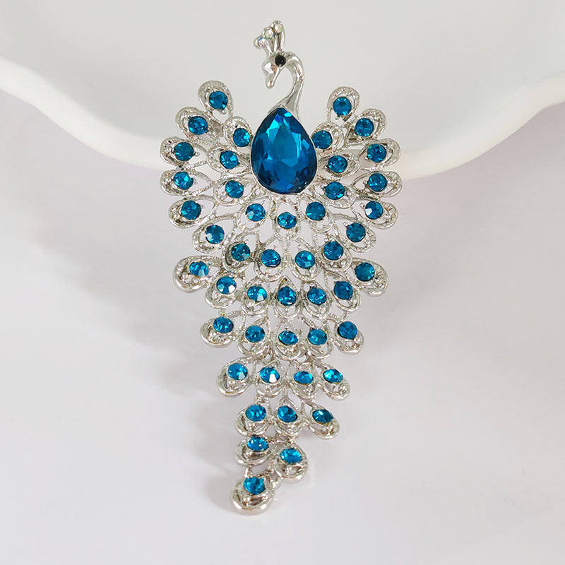 peacock brooch with rhinestones image