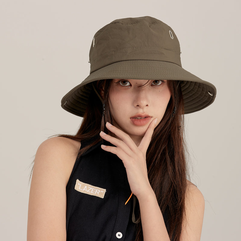 Green outdoor hat for camping
