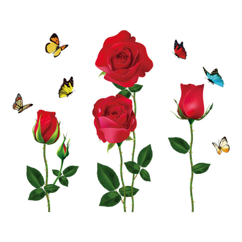 Classic Red Rose Wall Decal Image 2