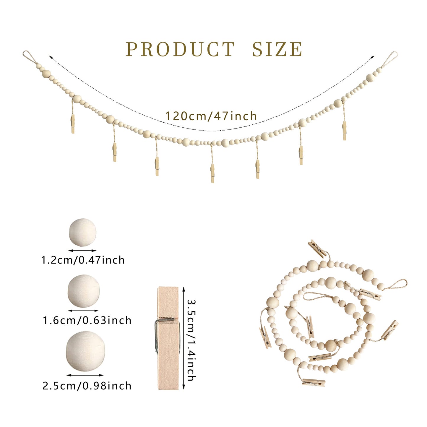 Home decor with wooden bead string image 4