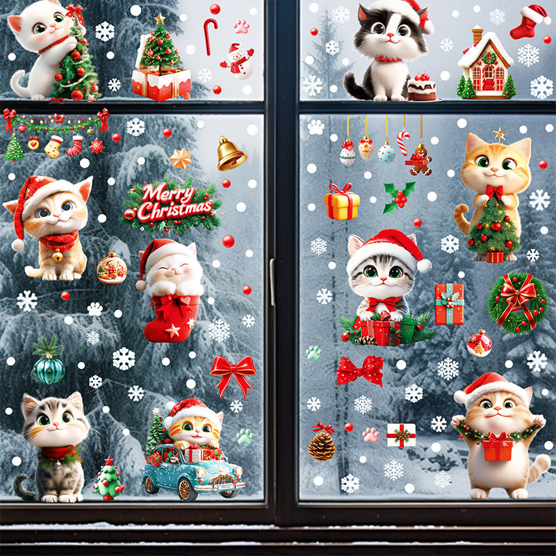 Festive decor window sticker snowflakes design