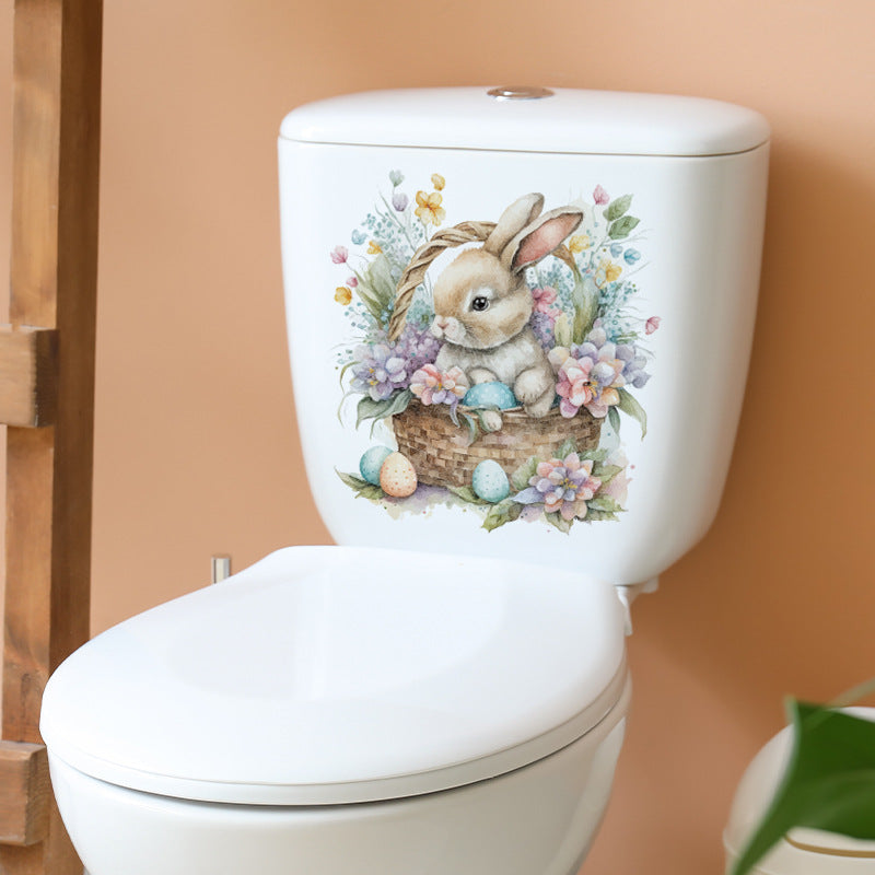 Whimsical toilet decoration for spring holidays