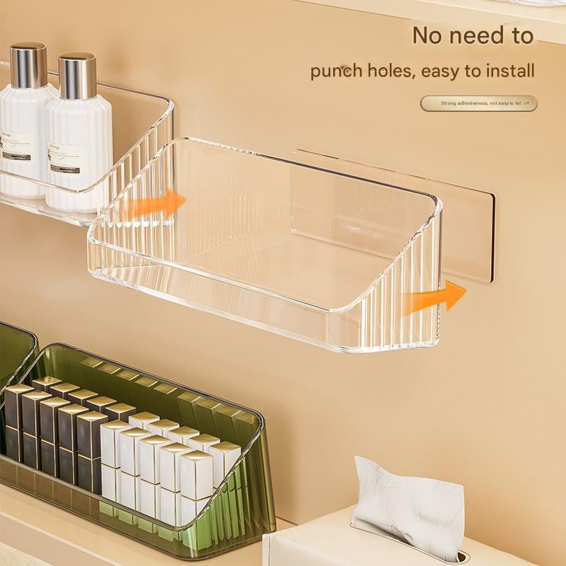 Bathroom countertop organizer for makeup accessories