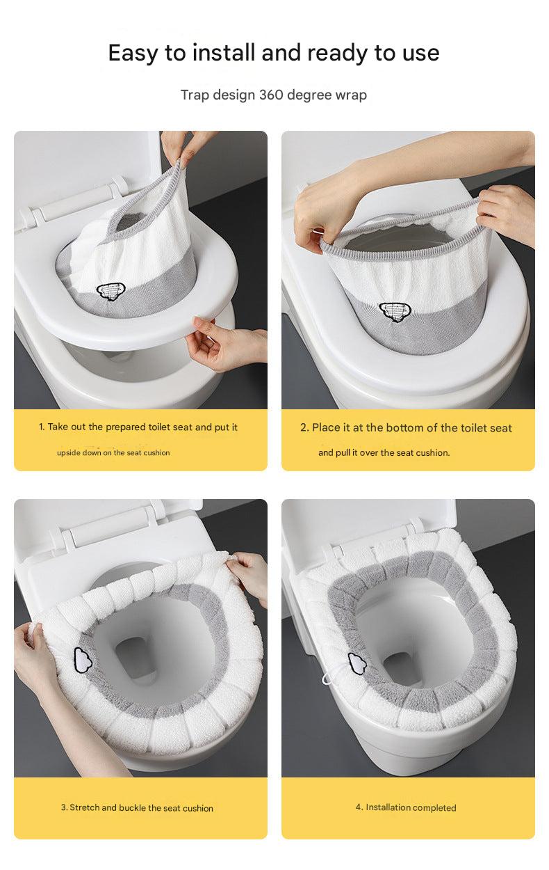 Waterproof toilet seat cover in gray color