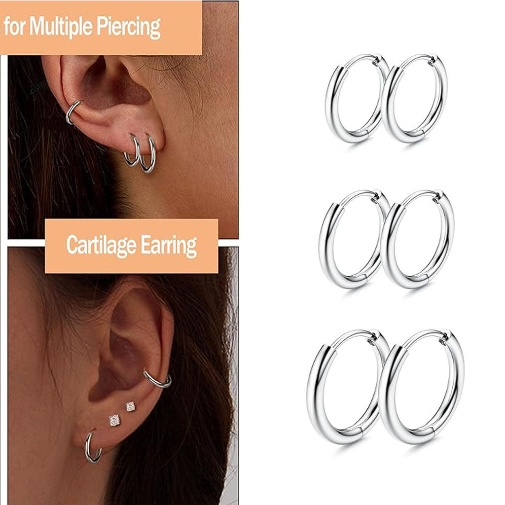 Geometric design earrings worn by model image 5
