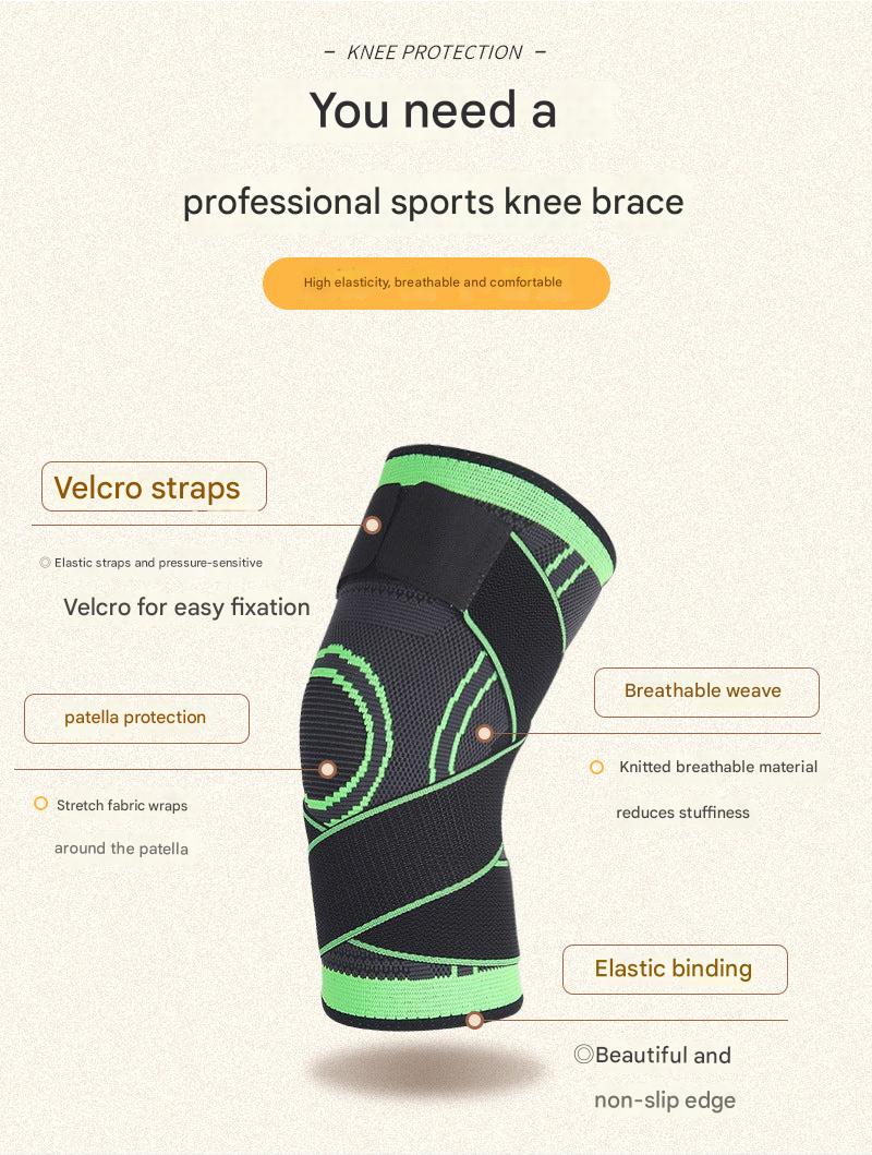 Close-up of knee brace for cycling