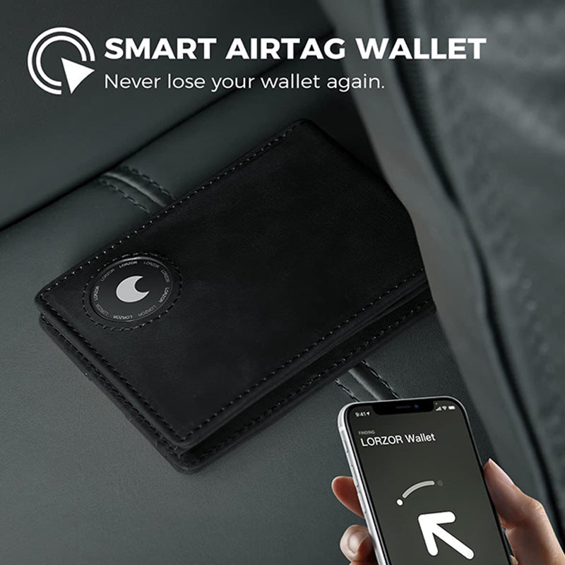 Men's leather wallet card slots