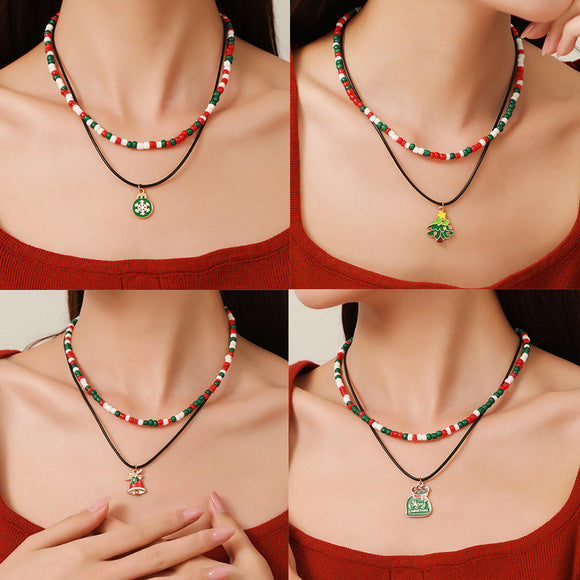 Gold crystal necklace with moon design