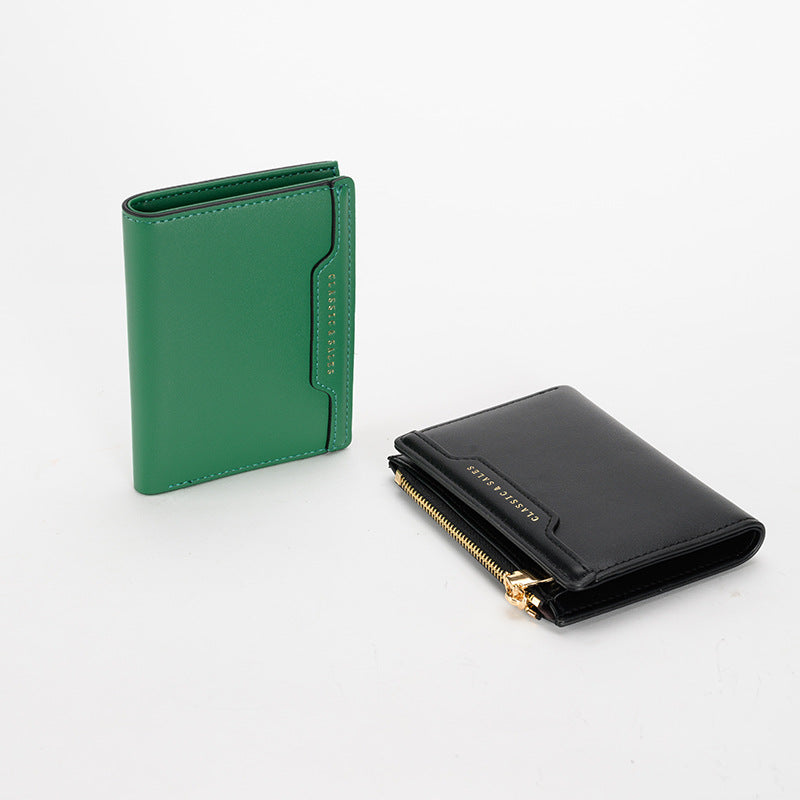 Green urban minimalist wallet for women
