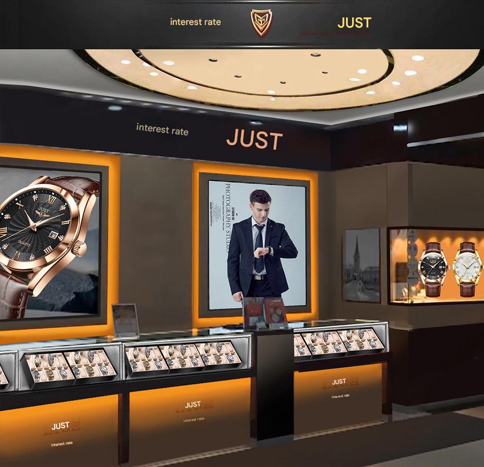 Stylish men's quartz watch with luminous dial