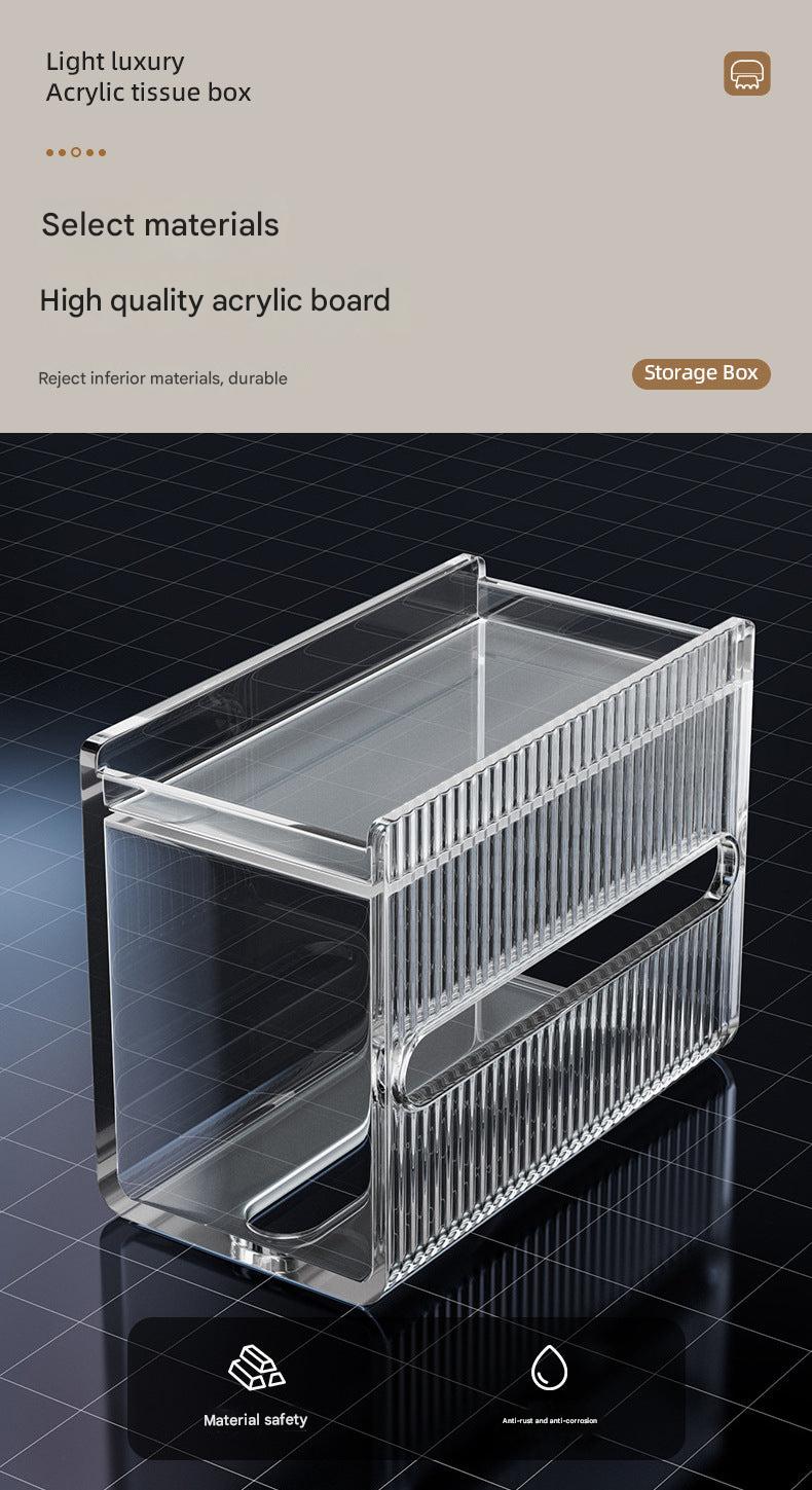 Acrylic tissue box for bathroom
