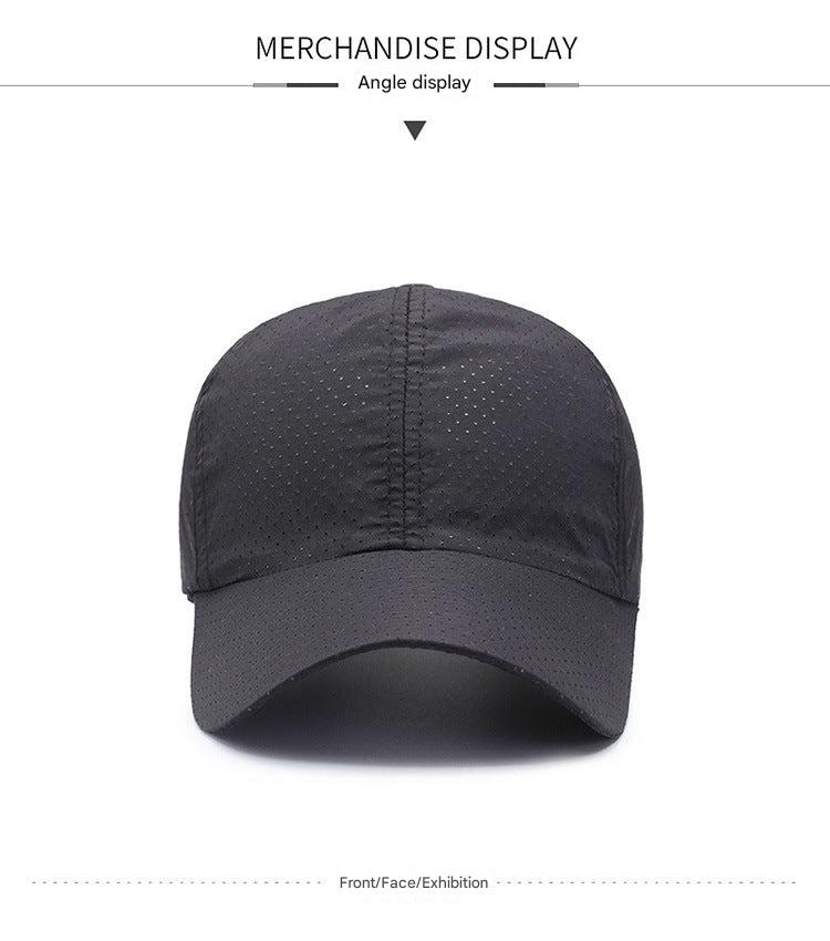 Men's quick-dry baseball cap displayed on a mannequin