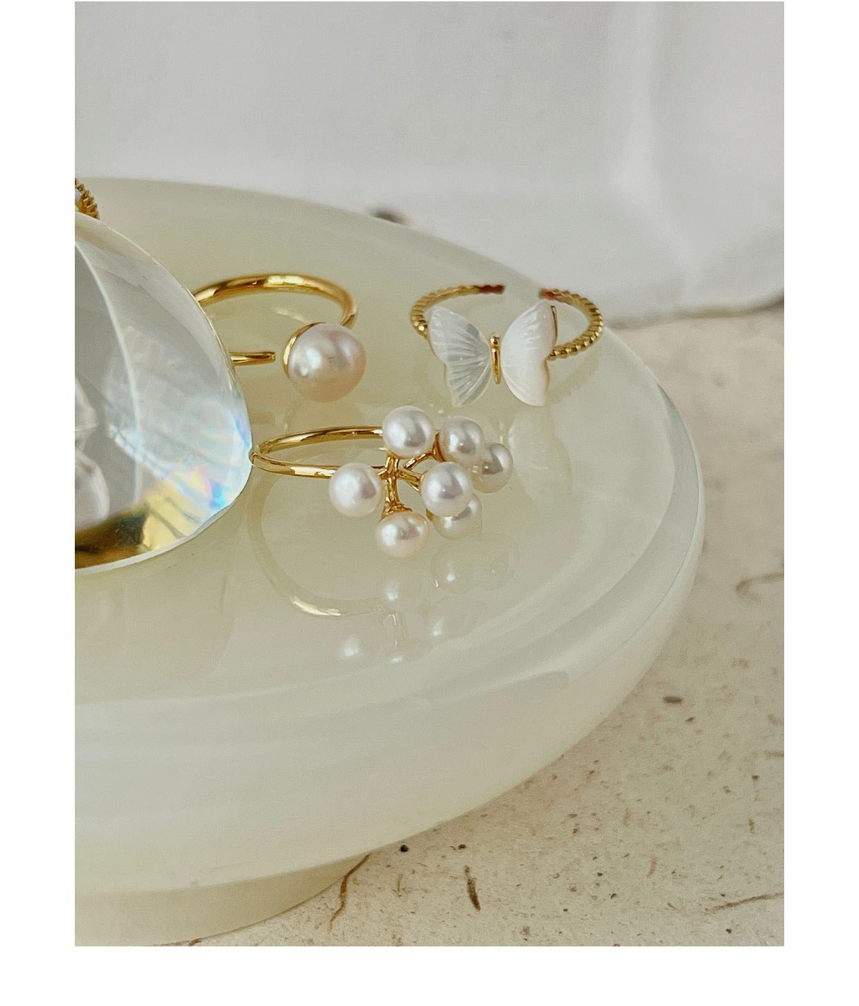 Elegant pearl butterfly ring for women - image 8