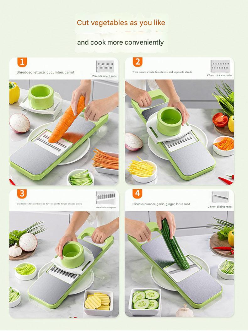 multicolor vegetable display next to grater