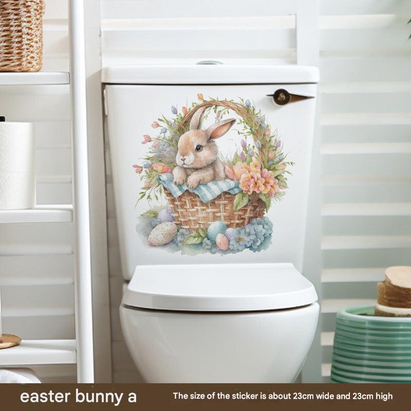 Self-adhesive vinyl Easter bathroom decor