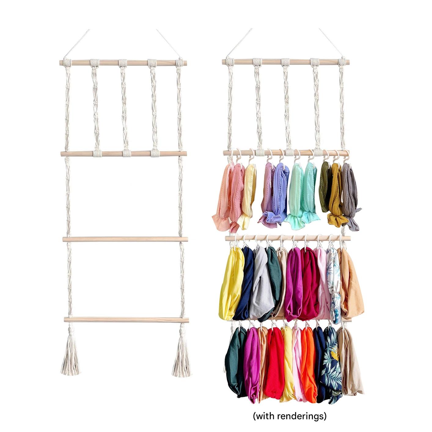 Bohemian hair clip storage rack image 1