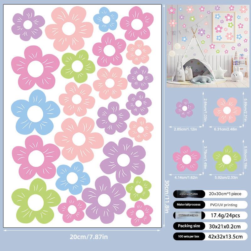 Self-adhesive flower decals for home decor