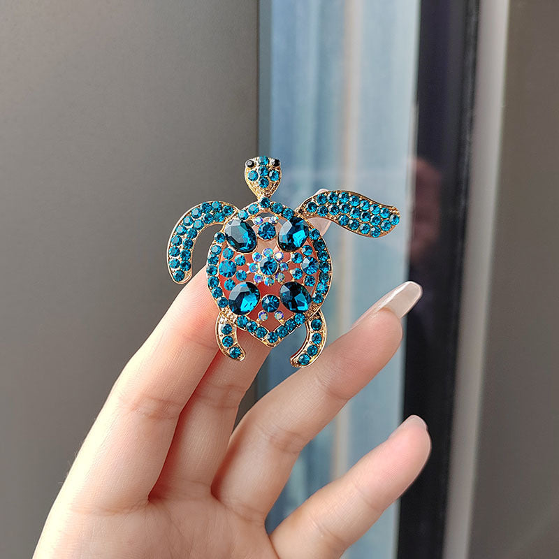 Turtle brooch rhinestone design