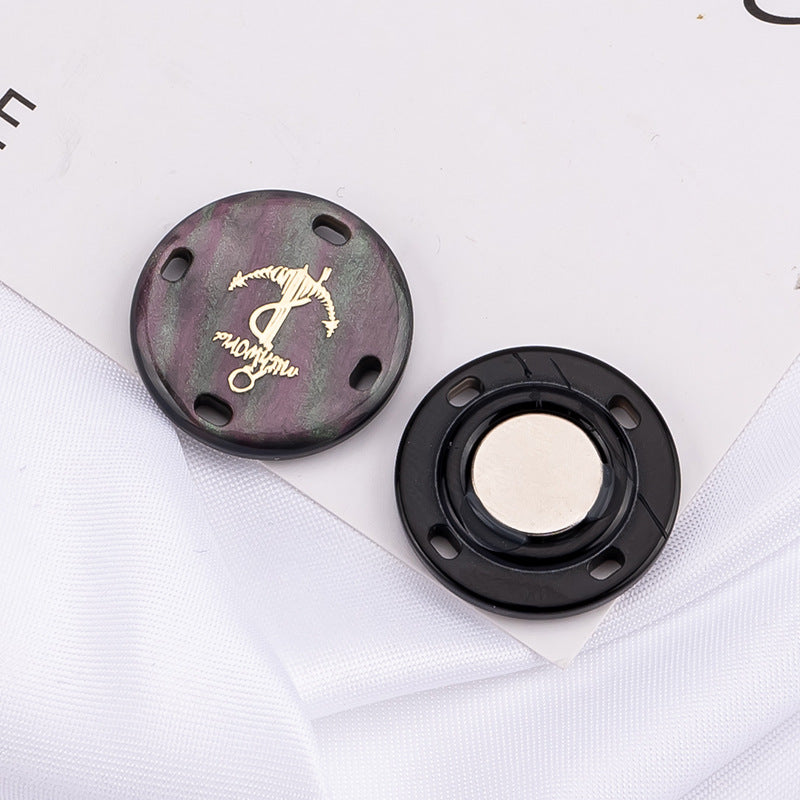 Magnetic button for curtains and shirts