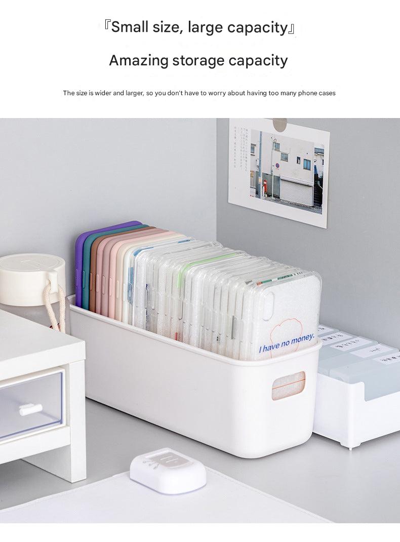 White plastic organizer for desk