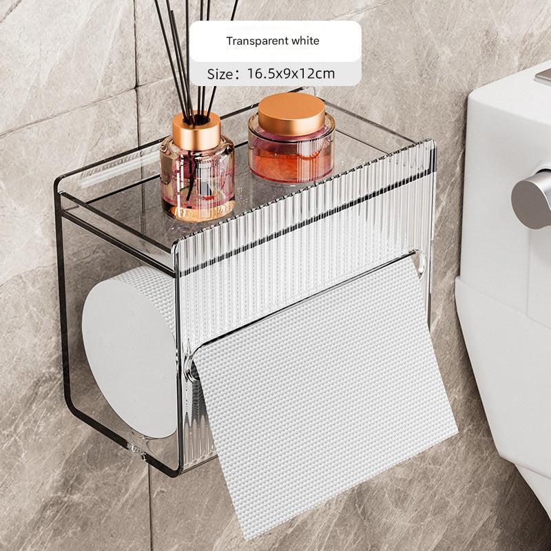 Wall-mounted tissue holder in kitchen