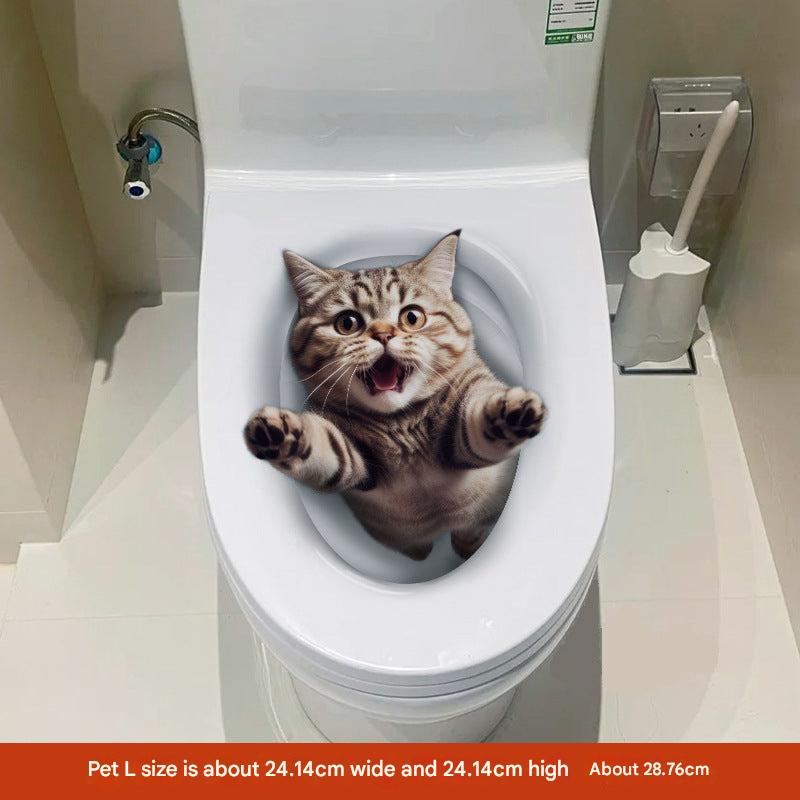 3D cat toilet sticker design 1