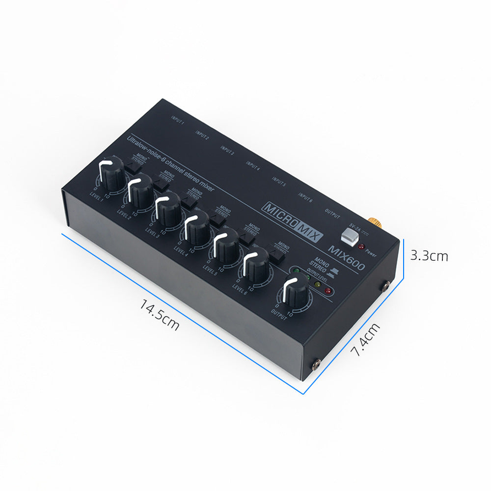 Compact audio mixer with low noise for home studio