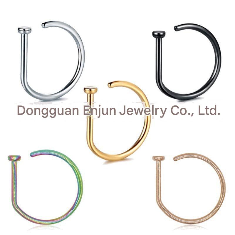 colorful stainless steel nose ring variety image 5