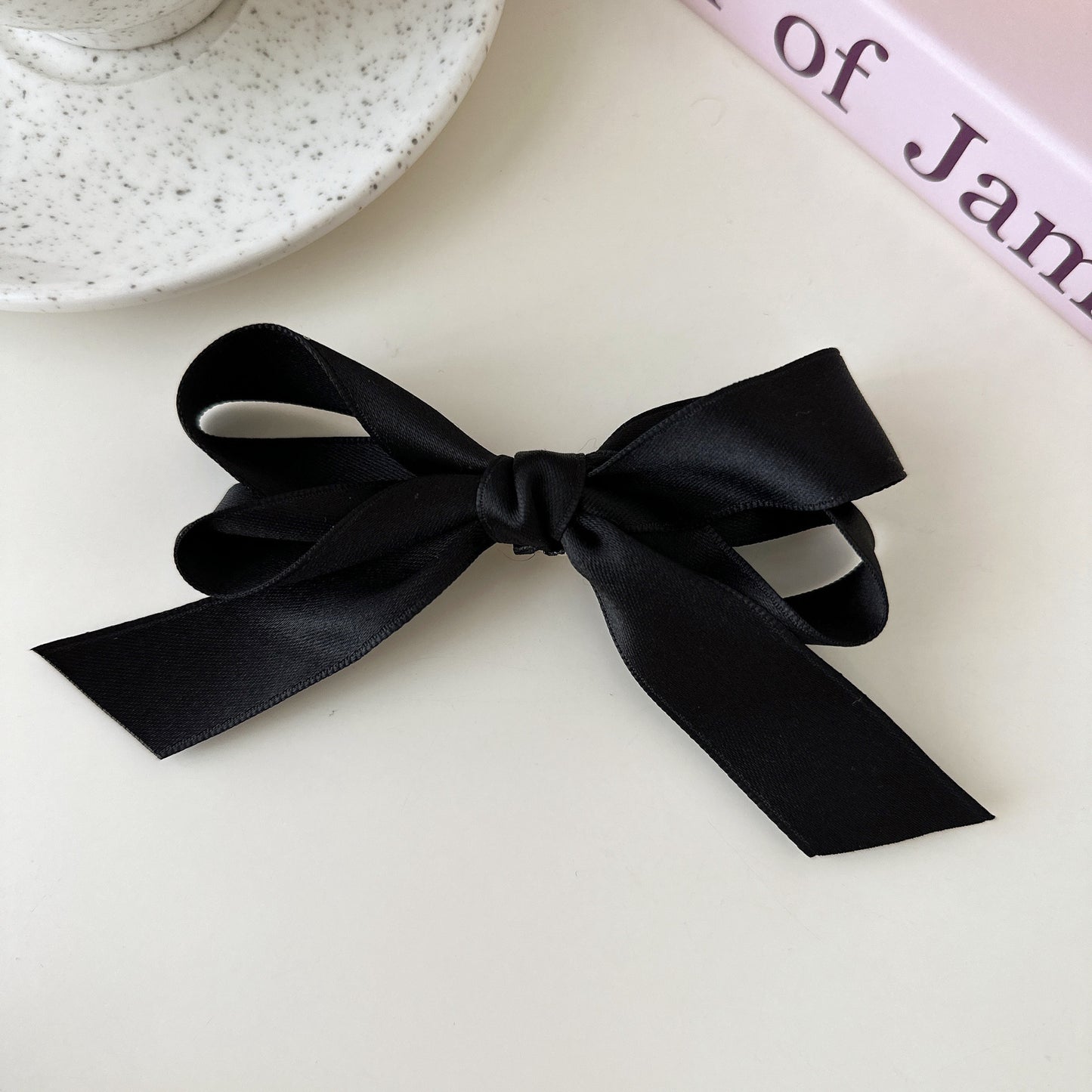 Pink bow hair clip for ballet fans
