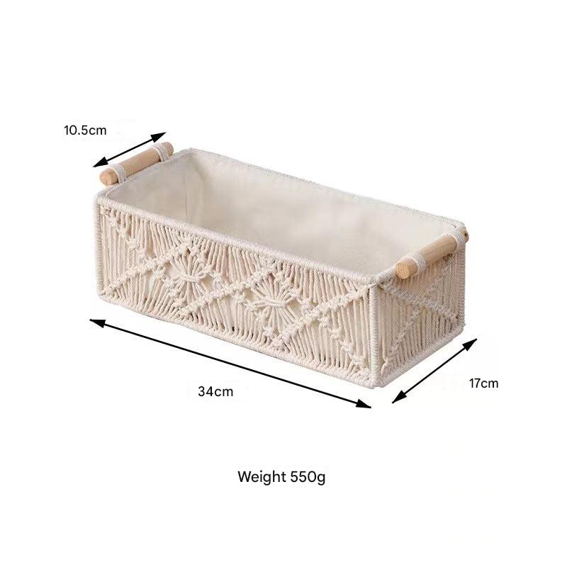 Cotton rope storage basket for desktop organization image 2