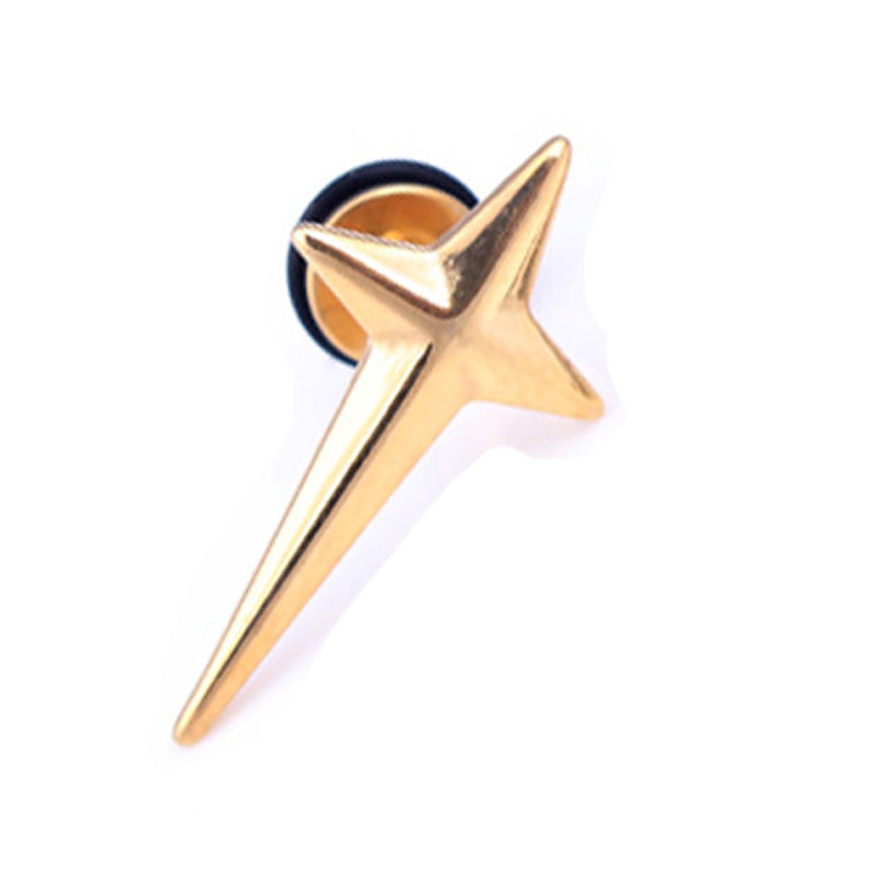 Trendy titanium steel cross earrings for men